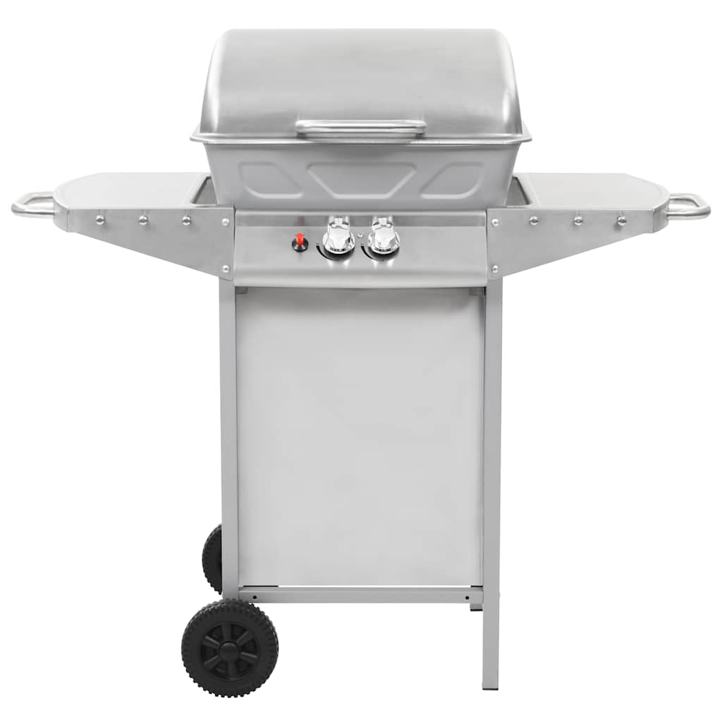 Gasbarbecue En Grill Met 2 Kookzones Roestvrij Staal Zilver