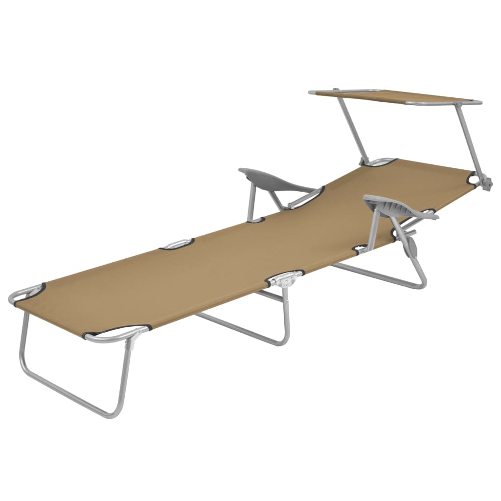 Ligbed Met Luifel Inklapbaar Staal