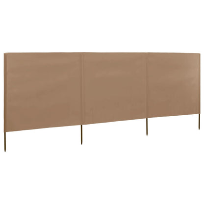 Windscherm 6-Panelen Stof Taupe