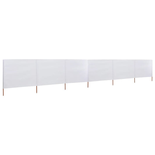 Windscherm 6-Panelen Stof Wit Zandwit