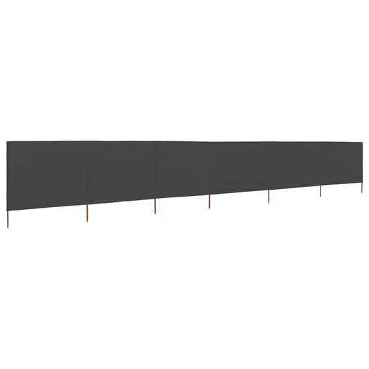 Windscherm 6-Panelen Stof Grijs