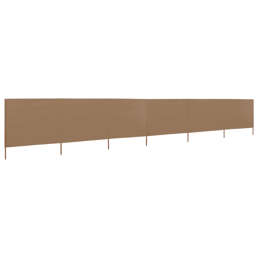 Windscherm 6-Panelen Stof Taupe
