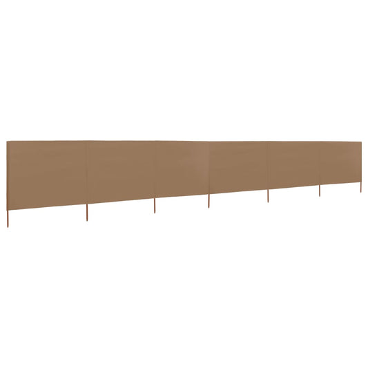 Windscherm 6-Panelen Stof Taupe