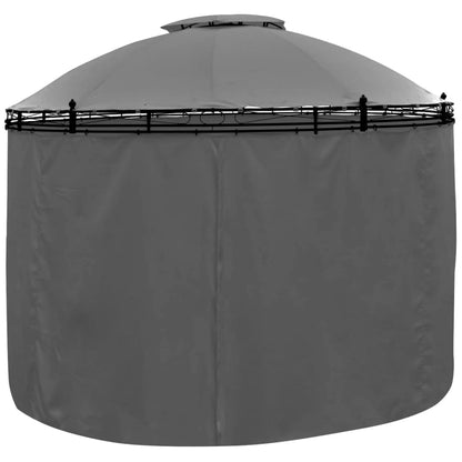 Prieel Met Gordijnen Rond 3,5X2,7 M Kleurig