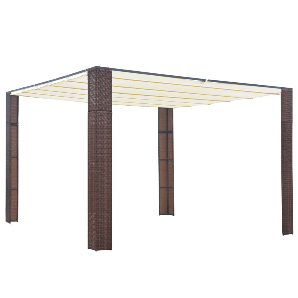 Prieel Met Dak Poly Rattan