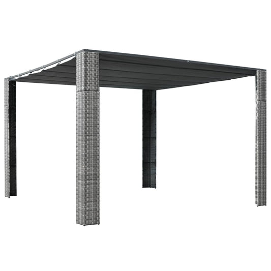 Prieel Met Dak Poly Rattan