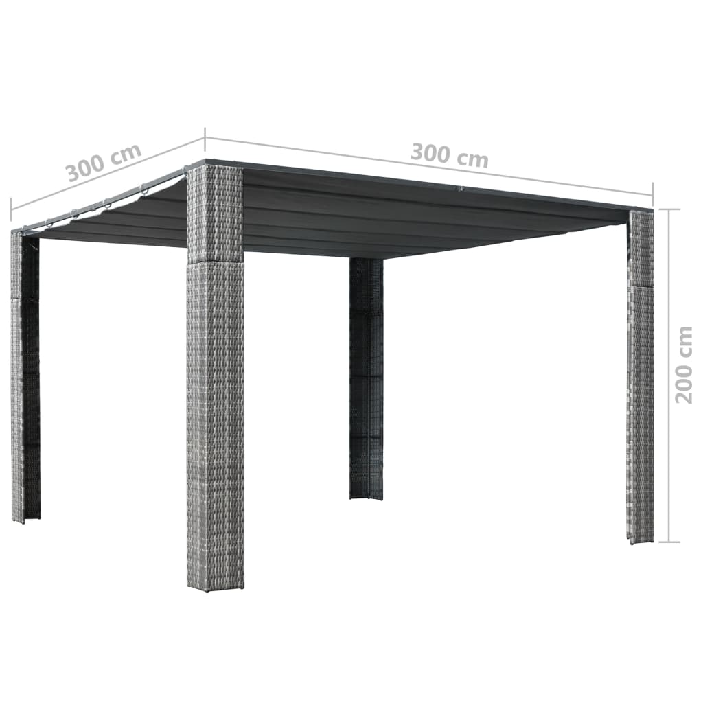 Prieel Met Dak Poly Rattan