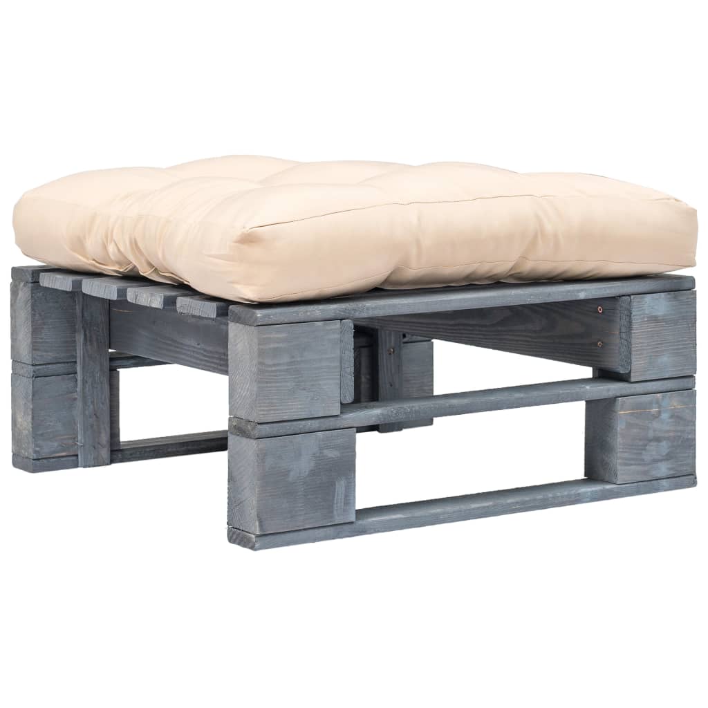 Tuinpoef Met Kussen Pallet Hout