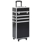 Make-Up Trolley Aluminium Zwart Met Krokodillenpatroon