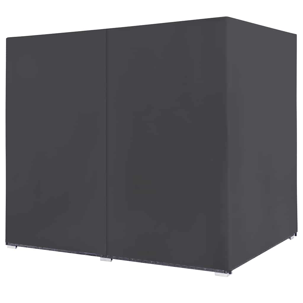 Loungebed Met Gordijnen Poly Rattan Grijs