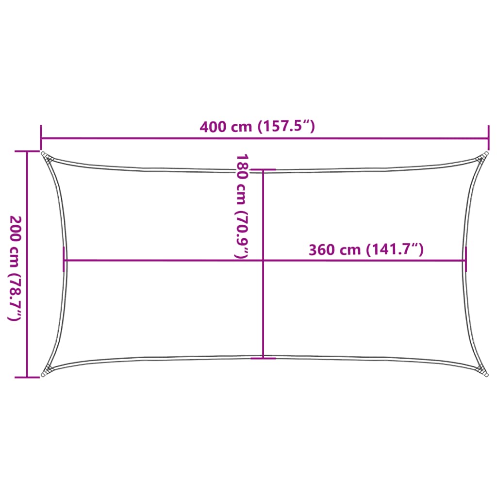 Zonnescherm Hdpe Rechthoekig Beige