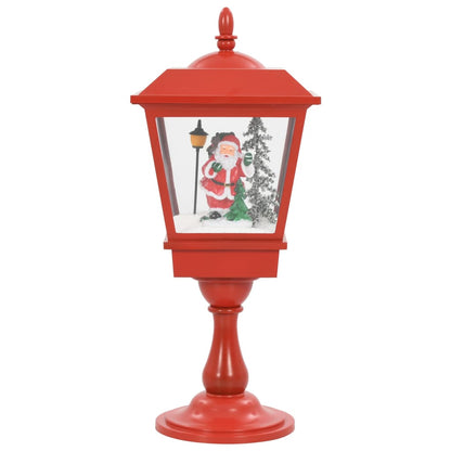 Sokkellamp Met Kerstman Led 64 Cm Zwart En Rood