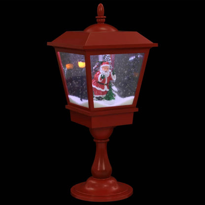 Sokkellamp Met Kerstman Led 64 Cm Zwart En Rood