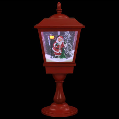 Sokkellamp Met Kerstman Led 64 Cm Zwart En Rood