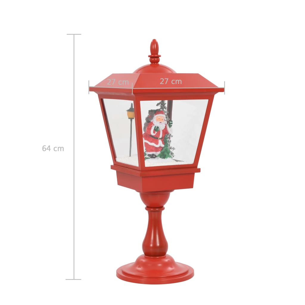 Sokkellamp Met Kerstman Led 64 Cm Zwart En Rood
