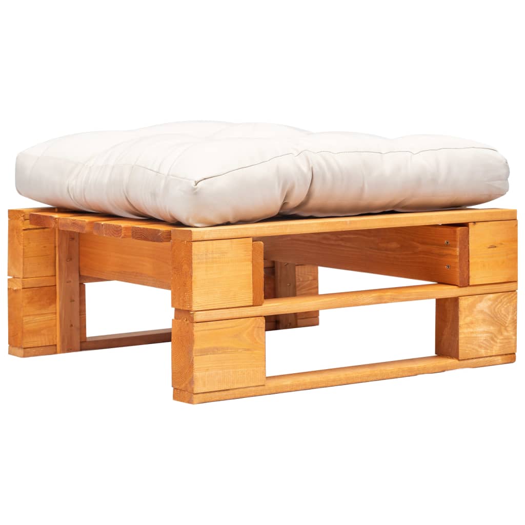 Tuinpoef Met Kussen Pallet Hout