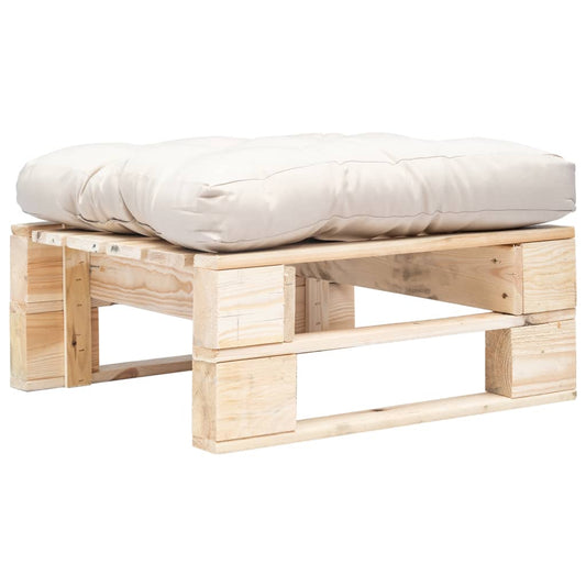 Tuinpoef Met Kussen Pallet Hout