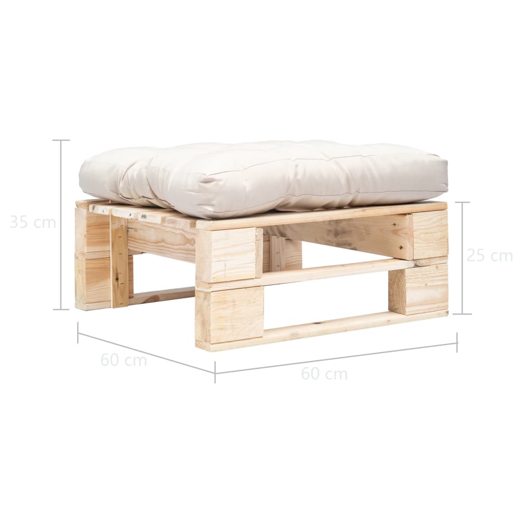 Tuinpoef Met Kussen Pallet Hout