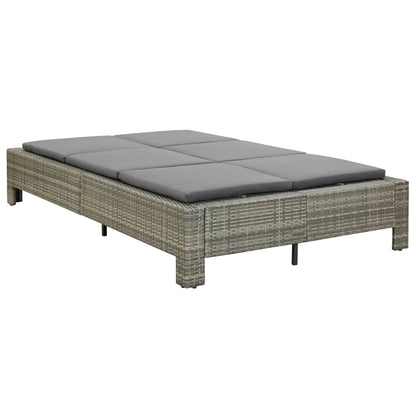 Ligbed Met Kussen 2-Persoons Poly Rattan