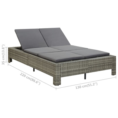 Ligbed Met Kussen 2-Persoons Poly Rattan