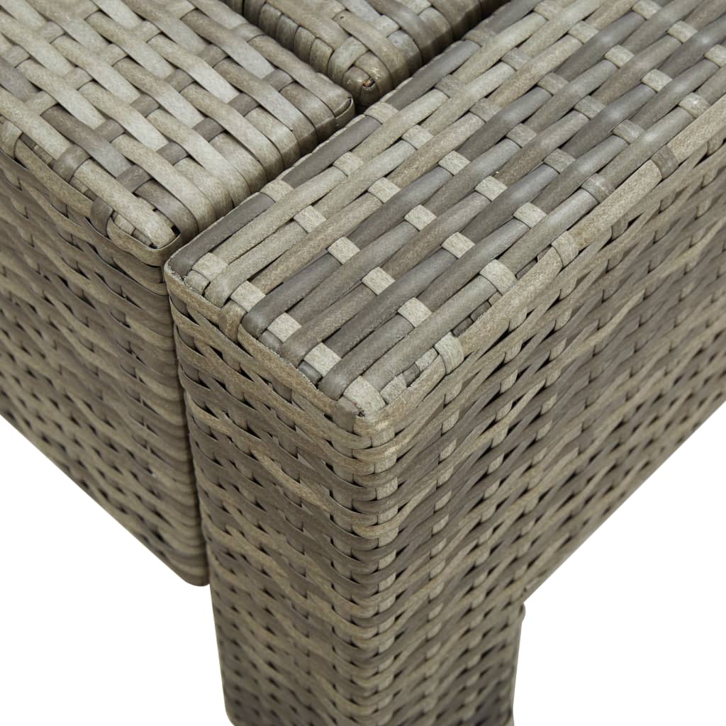 Ligbed Met Kussen 2-Persoons Poly Rattan