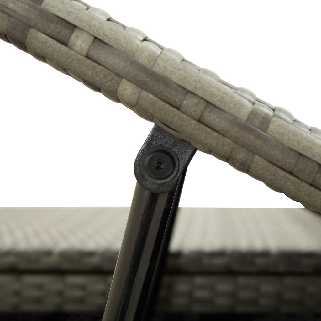 Ligbed Met Kussen 2-Persoons Poly Rattan