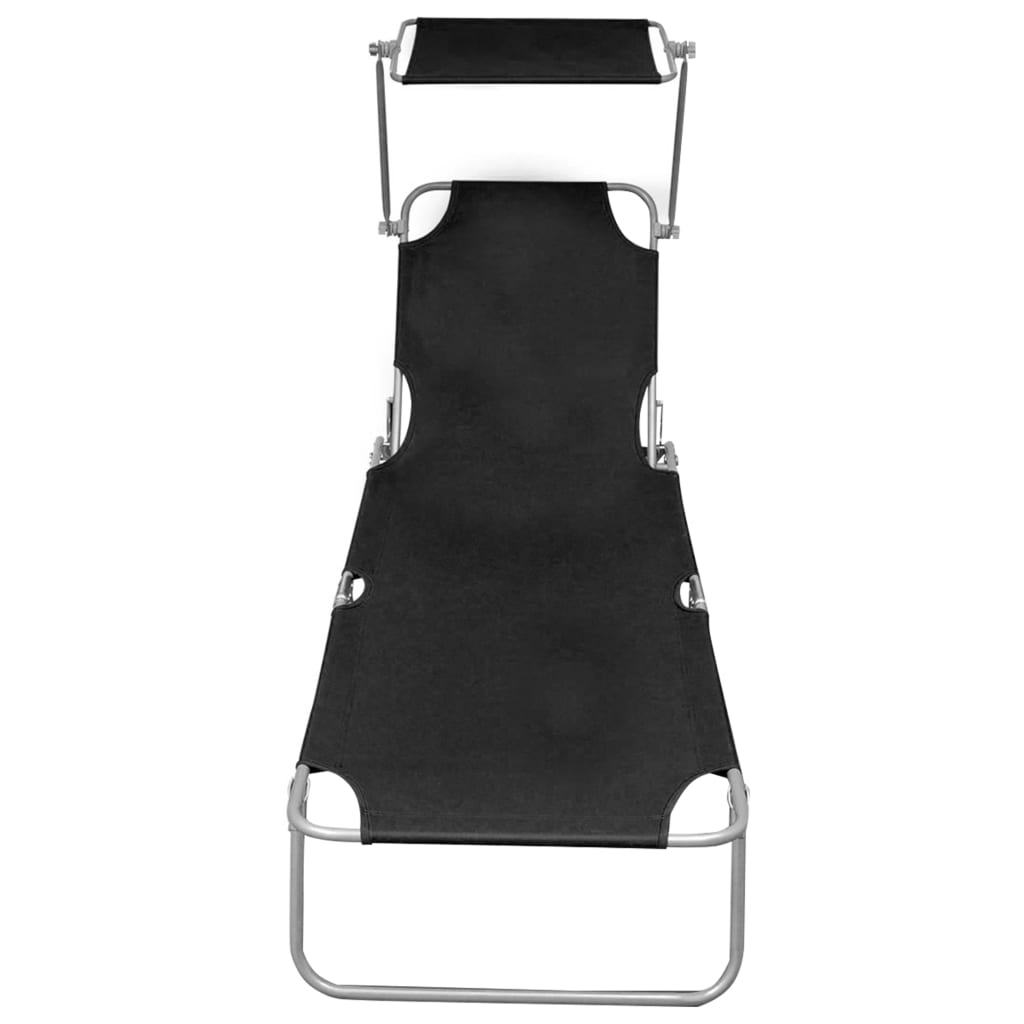 Ligbed Inklapbaar Met Luifel Aluminium