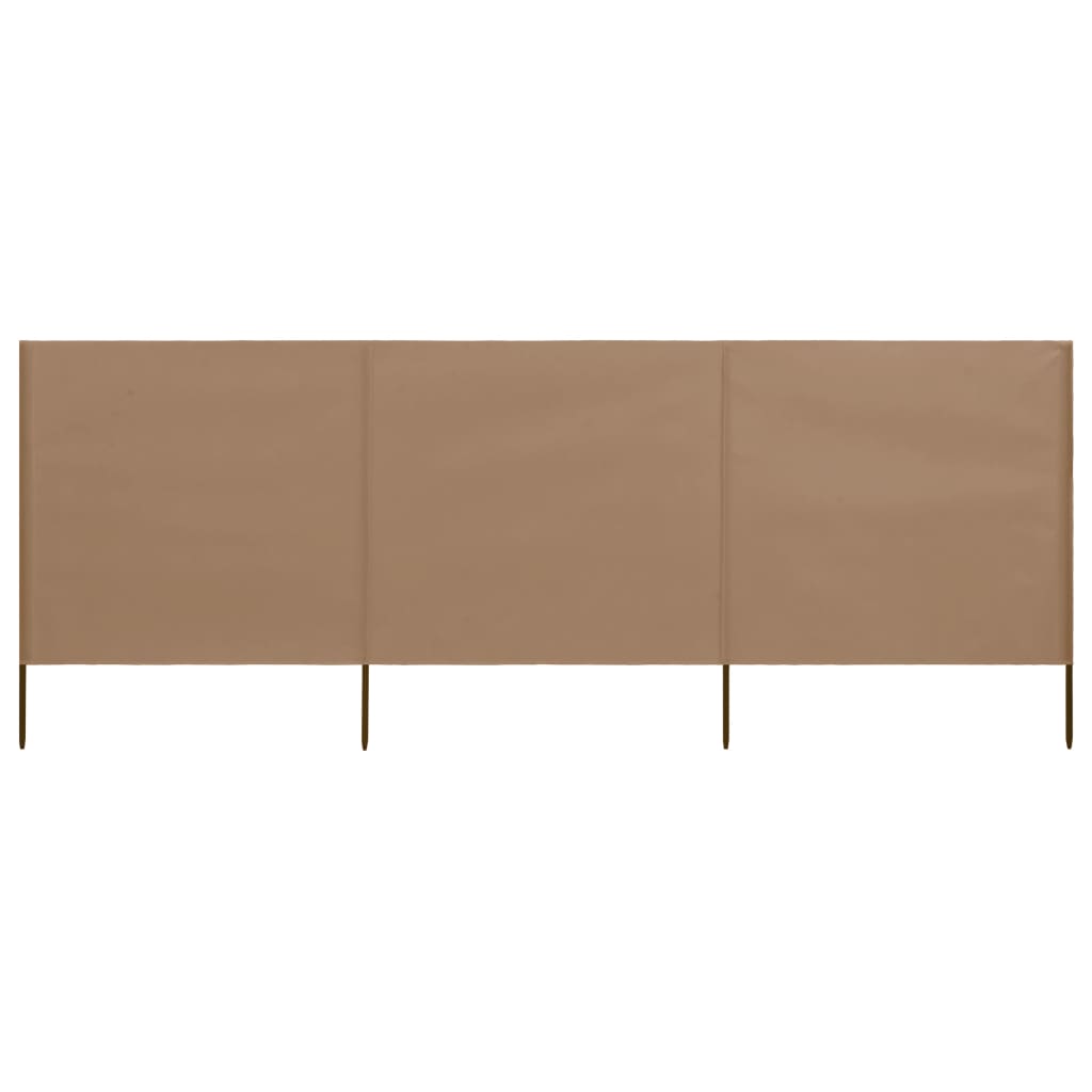 Windscherm 6-Panelen Stof Taupe
