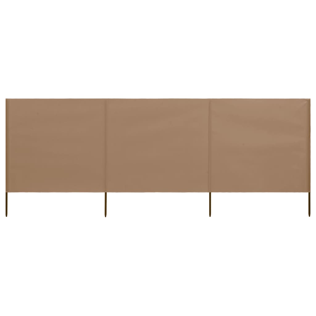 Windscherm 6-Panelen Stof Taupe