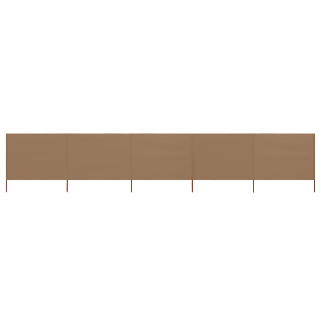 Windscherm 6-Panelen Stof Taupe