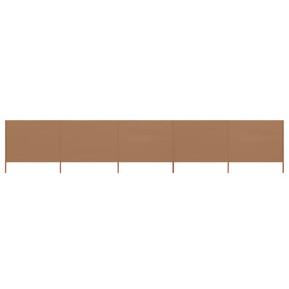 Windscherm 6-Panelen Stof Taupe