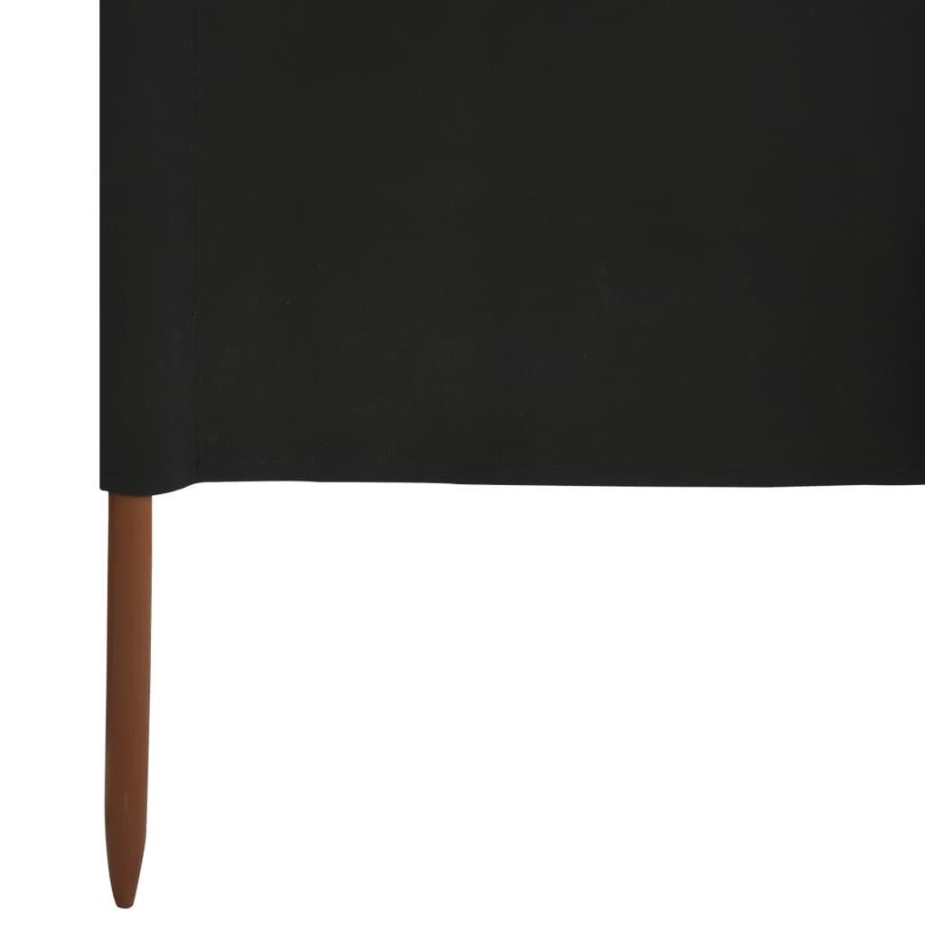 Windscherm 9-Panelen Stof Zwart