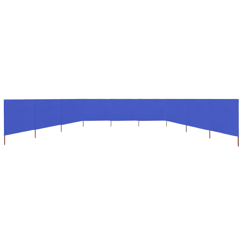 Windscherm 9-Panelen Stof Azuur Blauw