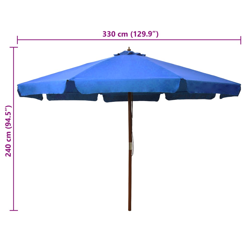 Parasol Met Houten Paal 330 Cm