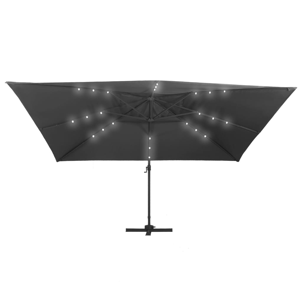 Zweefparasol Met Led En Aluminium Paal 400X300 Cm