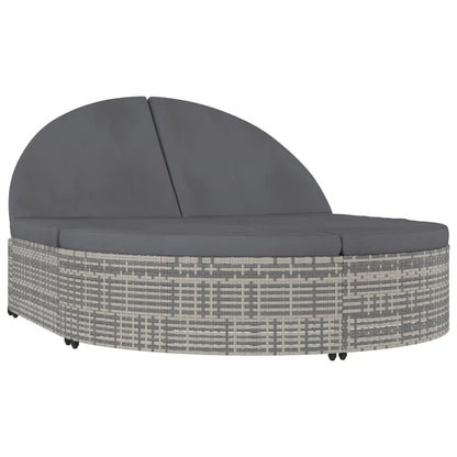 Ligbed Met Kussens 2-Persoons Poly Rattan