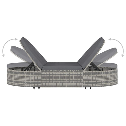 Ligbed Met Kussens 2-Persoons Poly Rattan