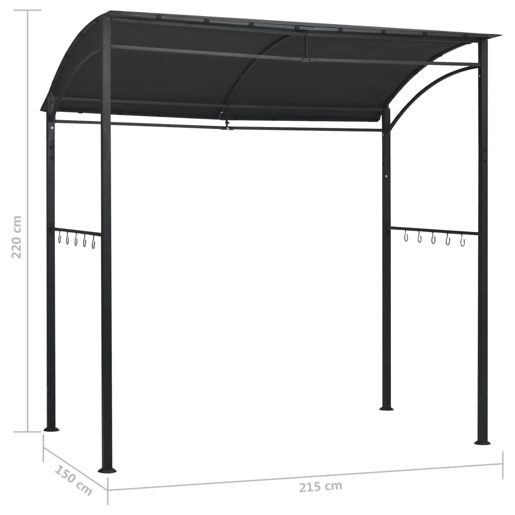 Barbecue Paviljoen 215X150X220 Cm Staal Antraciet Beige En Goud