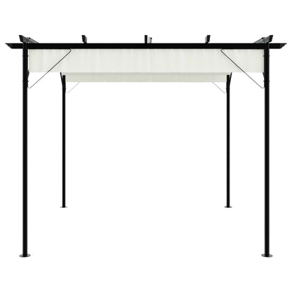 Pergola Met Uitschuifbaar Dak 3X3 M Staal Crémewit