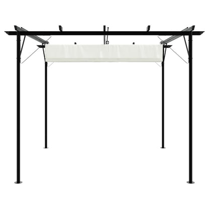 Pergola Met Uitschuifbaar Dak 3X3 M Staal Crémewit