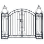 Poort Decoratief 122X20,5X100 Cm Smeedijzer