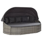 Loungebed Met Luifel Poly Rattan