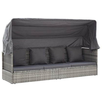 Tuinbed Met Luifel Poly Rattan Gemengd