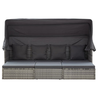Tuinbed Met Luifel Poly Rattan Gemengd