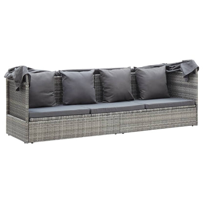 Tuinbed Met Luifel Poly Rattan Gemengd