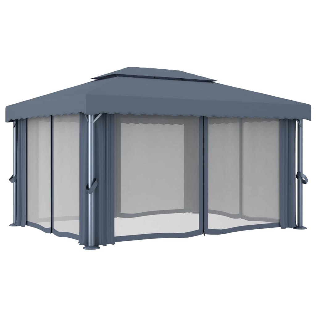 Prieel Met Gordijn Aluminium