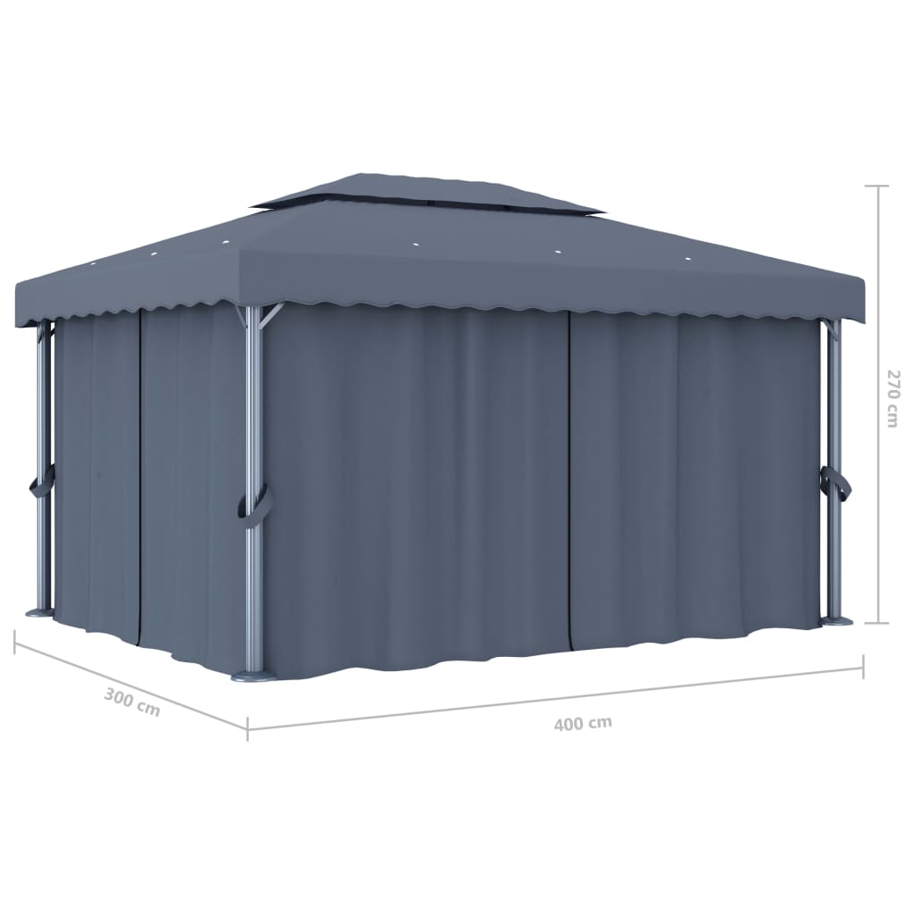 Prieel Met Gordijn Aluminium