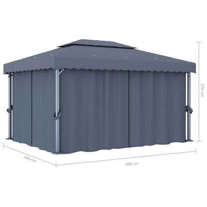 Prieel Met Gordijn Aluminium