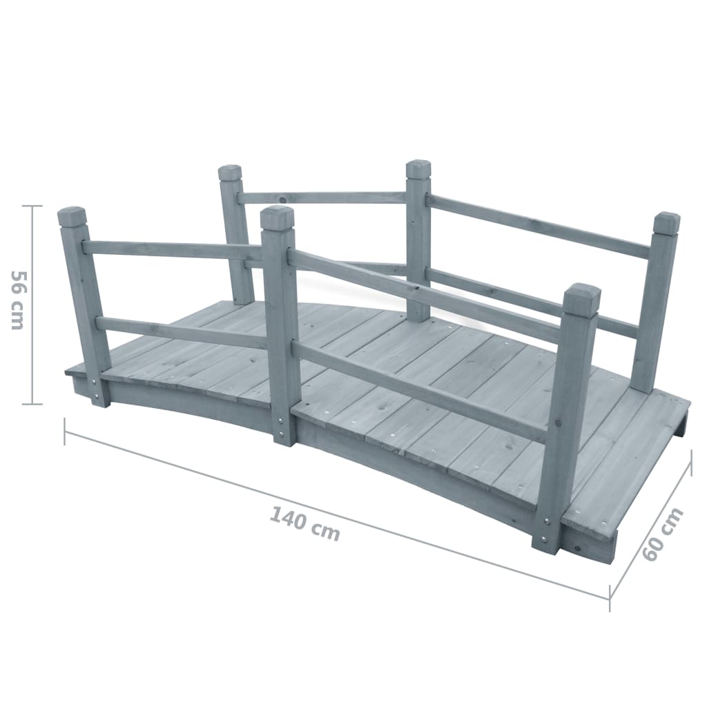 Tuinbrug 140X60X56 Cm Massief Vurenhout