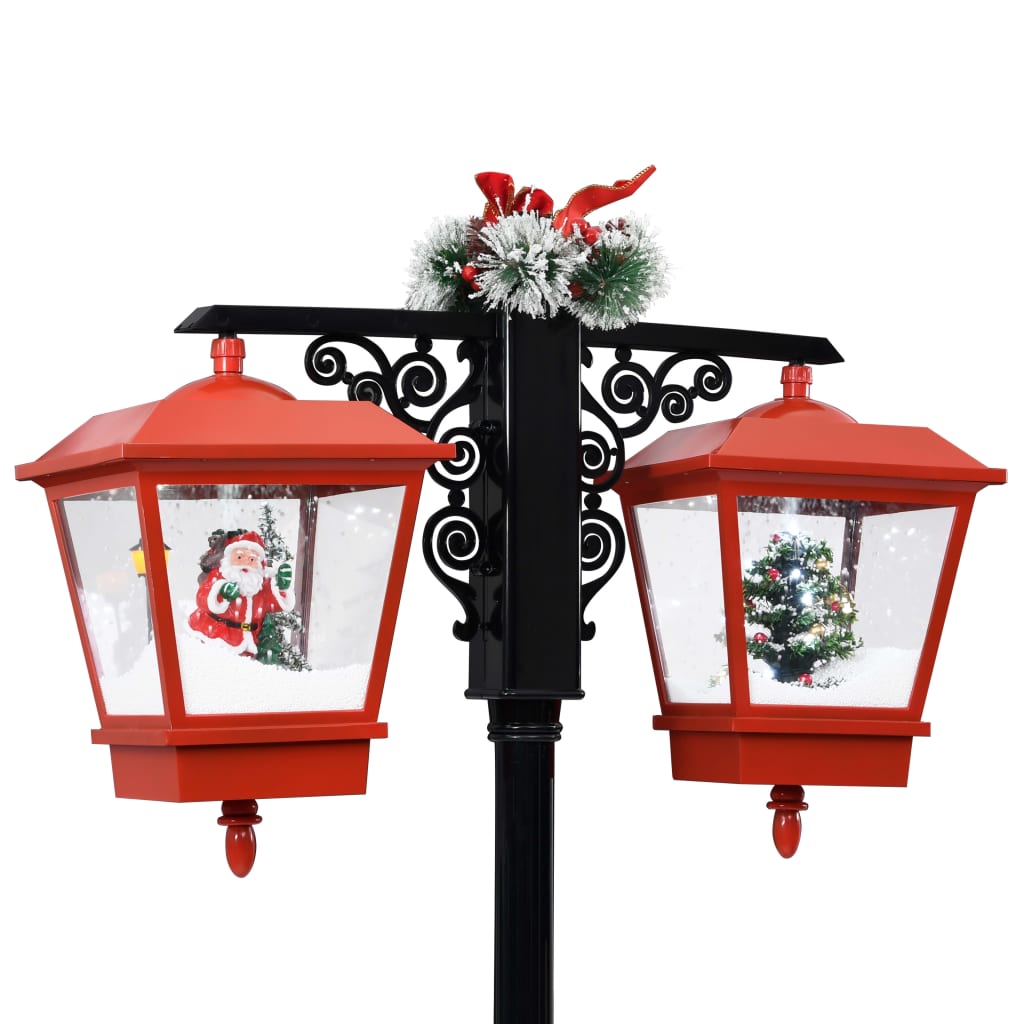 Straatlantaarn Met Kerstman 81X40X Pvc Zwart En Rood